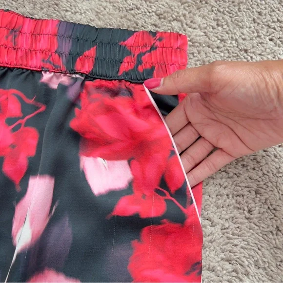 Victoria’s Secret Black Red Floral Satin Wide-Leg Pajama Pants Women’s Size XL - Picture 4 of 14